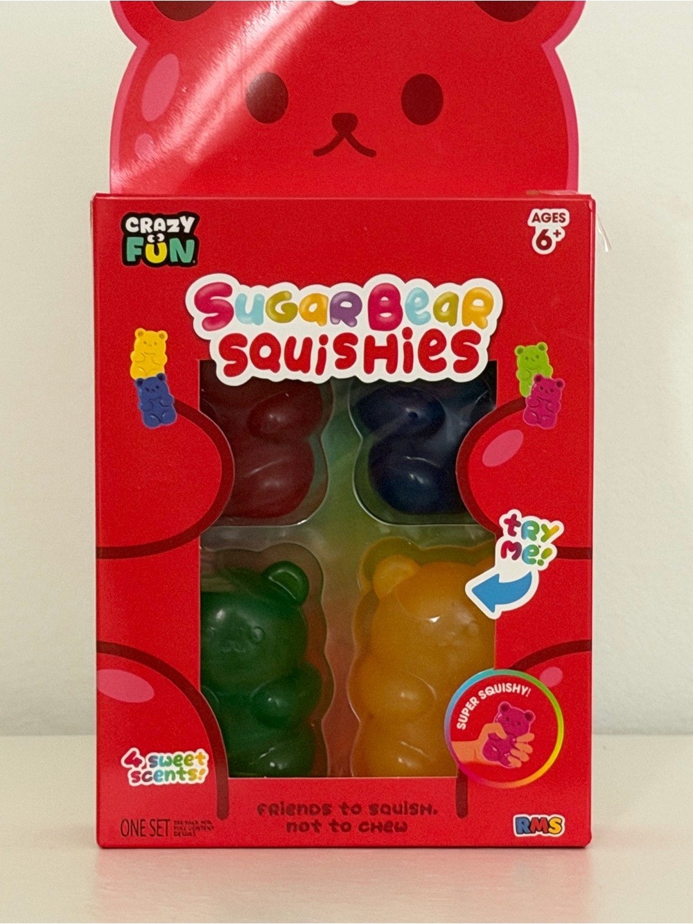 RMS Crazy Fun Scented Sugar Bear Squishies 4 Pack